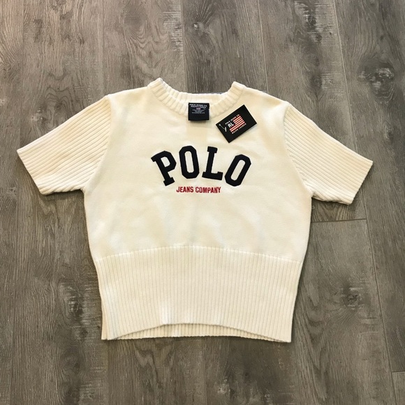Polo Ralph Lauren Sweaters - Vtg Ralph Lauren Polo Jeans Short Crewneck Sweater